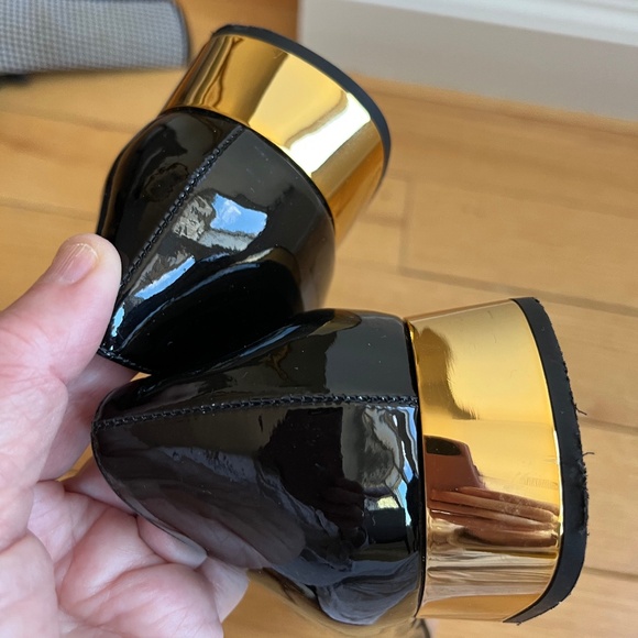 Prada Swarovski Crystal Black Patent Leather Block Heel Pumps Size 10/40 - Picture 7 of 15